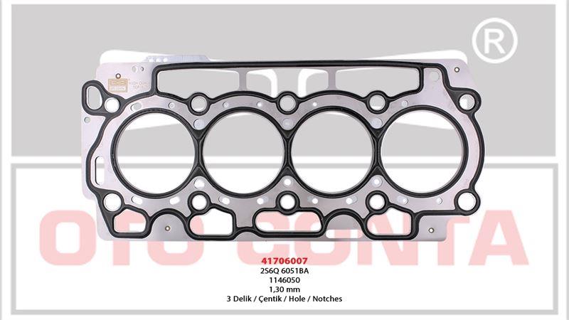 SİLİNDİR KAPAK CONTASI BIPPER FIESTA NEMO 1.4 HDI 3 DELIK P.206-BIPPER FIESTA NEMO 1.4 HDI S.K.C ÇELIK MLS 1.30MM 3 DELIK 8HS-8HT-8HX- DV4TD 0209.AE