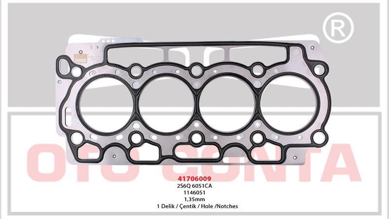 SİLİNDİR KAPAK CONTASI BIPPER FIESTA NEMO 1.4 HDI 1 DELIK P.206-BIPPER FIESTA NEMO 1.4 HDI S.K.C ÇELIK MLS 1.35MM 1 DELIK 8HS-8HT-8HX- DV4TD 0209.AF