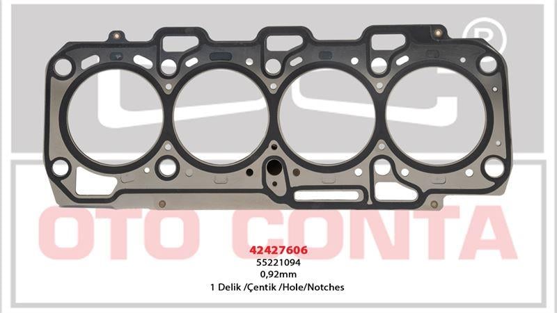 SİLİNDİR KAPAK CONTASI MLS 1 DELIK 0.92MM DOBLO LINEA BRAVO II 1.6 DMTJ 16V 198 A2.000-263 A3 000