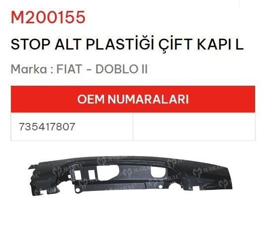 STOP ALT PLASTİĞİ SOL ÇIFT KAPI DOBLO II