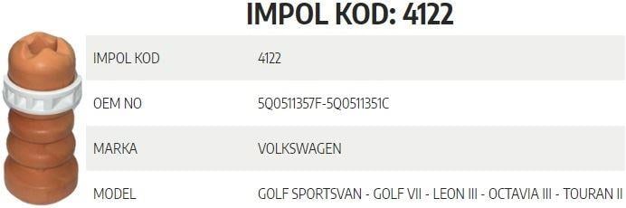 SÜSPANSİYON TAKOZU ARKA VW LEON III-OCTAVIA III-GO LF SPORTSVAN-GOLF VII-TOURAN II