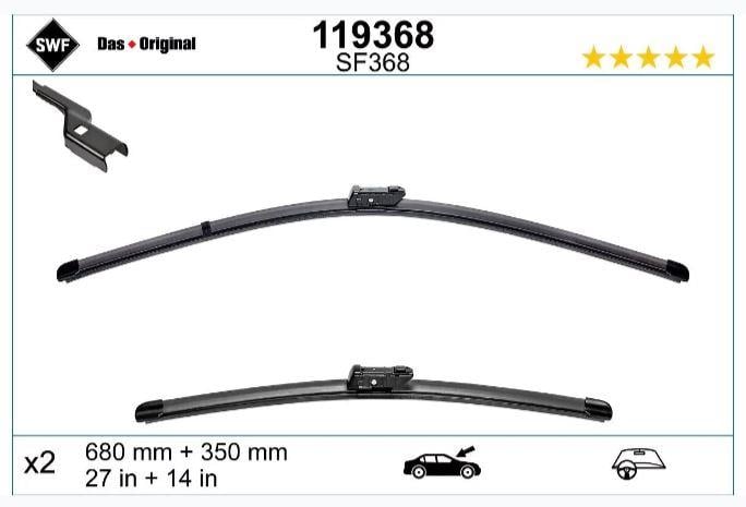 SWF VİSİOFLEX FLAT BLADE (X2) (680+350 MM) RENAULT CAPTUR 2 (11.2019 > )