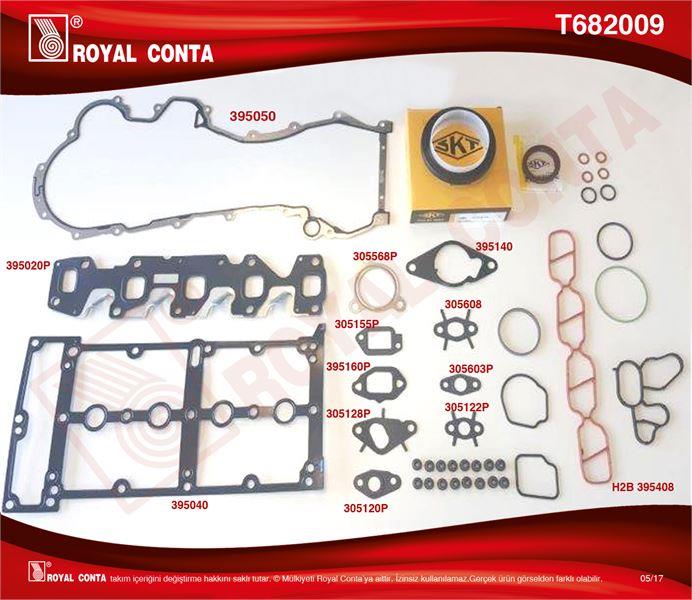 TAKIM CONTA SKT KEÇELİ REINZ S.LASTİKLİ SİLİNDİR KAPAK CONTASIZ FIAT LINEA DOBLO 1.3D MULTIJET 90HP 199.A3.000  263.A6.000