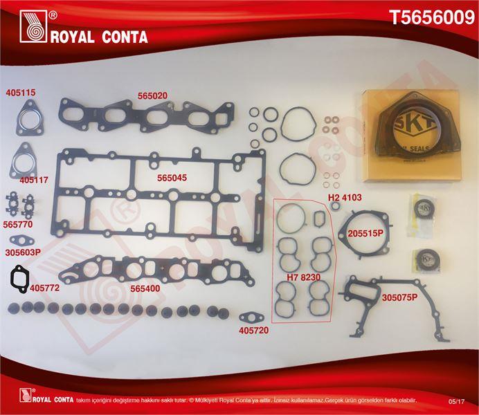 TAKIM CONTA SKT KEÇELİ S.LASTİKLİ SİLİNDİR KAPAK CONTASIZ FIAT BRAVO II  DOBLO  LINEA 1.6 MULTIJET DİZEL