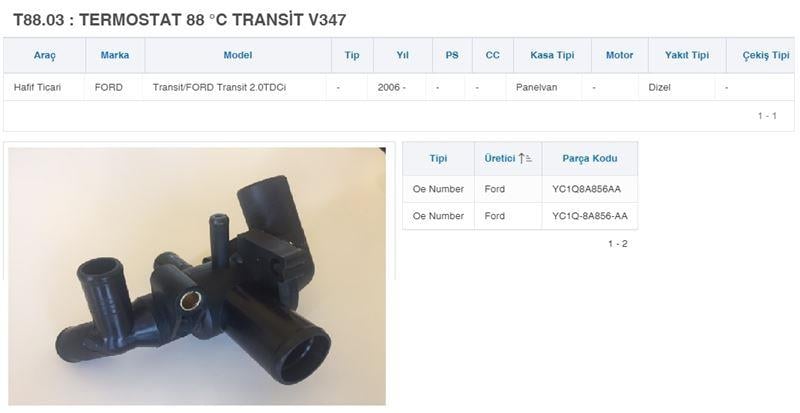 TERMOSTAT  88 °C TRANSİT V347