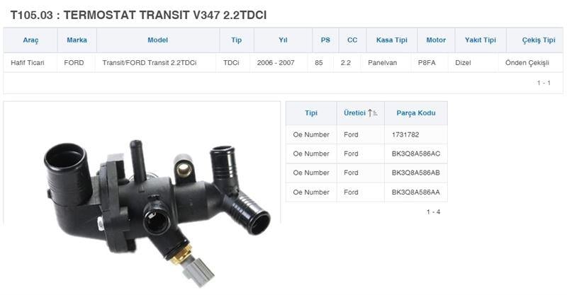 TERMOSTAT TRANSIT V347 2.2TDCI