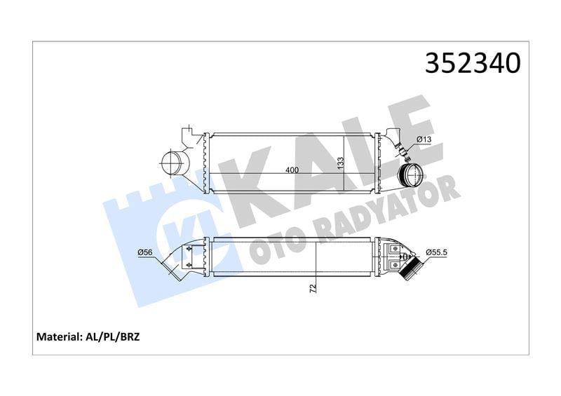 TURBO RADYATÖRÜ (İNTERCOOLER) FORD TRANSIT 2.0D 00=>