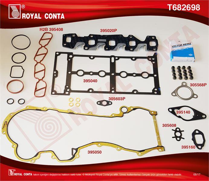 ÜST TAKIM CONTA REINZ SÜBAP LASTİKLİ SİLİNDİR KAPAK CONTASIZ FIAT LINEA DOBLO 1.3D MULTIJET 90HP 199.A3.000  263.A6.000 02 36259 02 655321