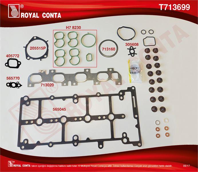 ÜST TAKIM CONTA SKT KEÇELİ S.LASTİKLİ SİLİNDİR KAPAK CONTASIZ FIAT EGEA 1.6D MULTİJET 03.2016  > 114 120HP 500×1.6D MULTİJET 09.2014 > 114 120HP JEEP COMPASS RENEGADE 1.6 CRD 95 12 HP 02 42061 04