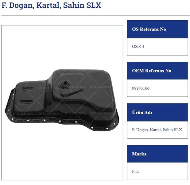 YAĞ KARTERİ FİAT SLX ŞAHİN S DOĞAN KARTAL ŞAHİN