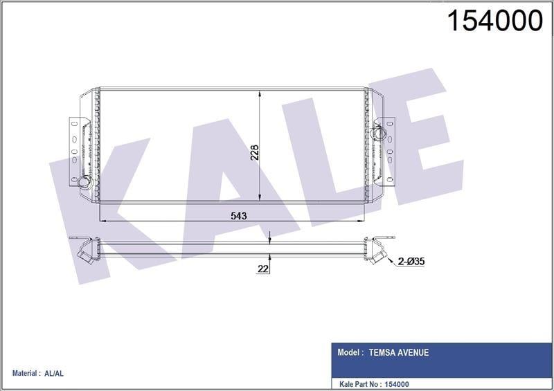 YAĞ SOĞUTUCU TEMSA AVENUE OTOBÜS AL/BRZ 543×228×22