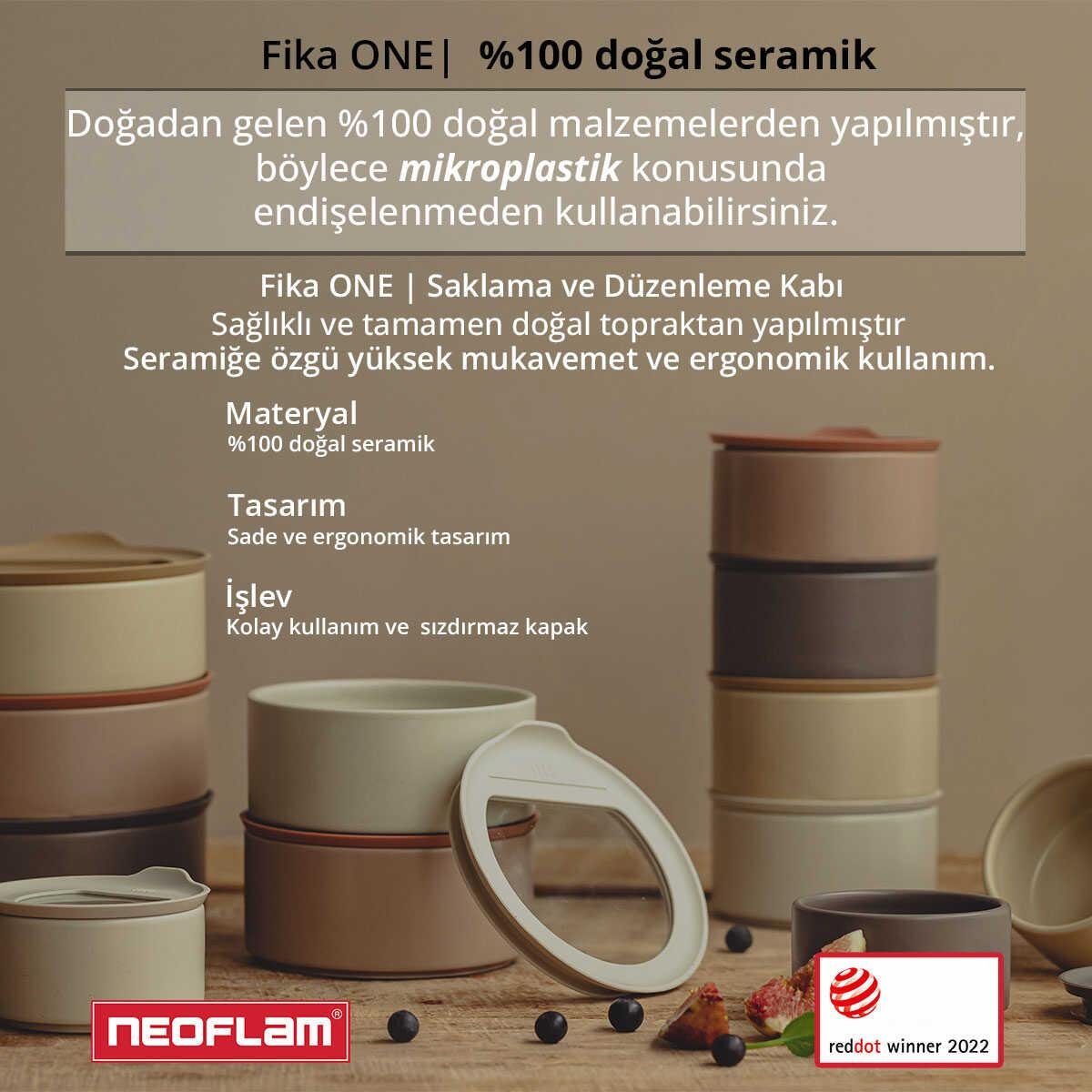 FİKA ONE SERAMİK SAKLAMA KABI 420ML BEJ