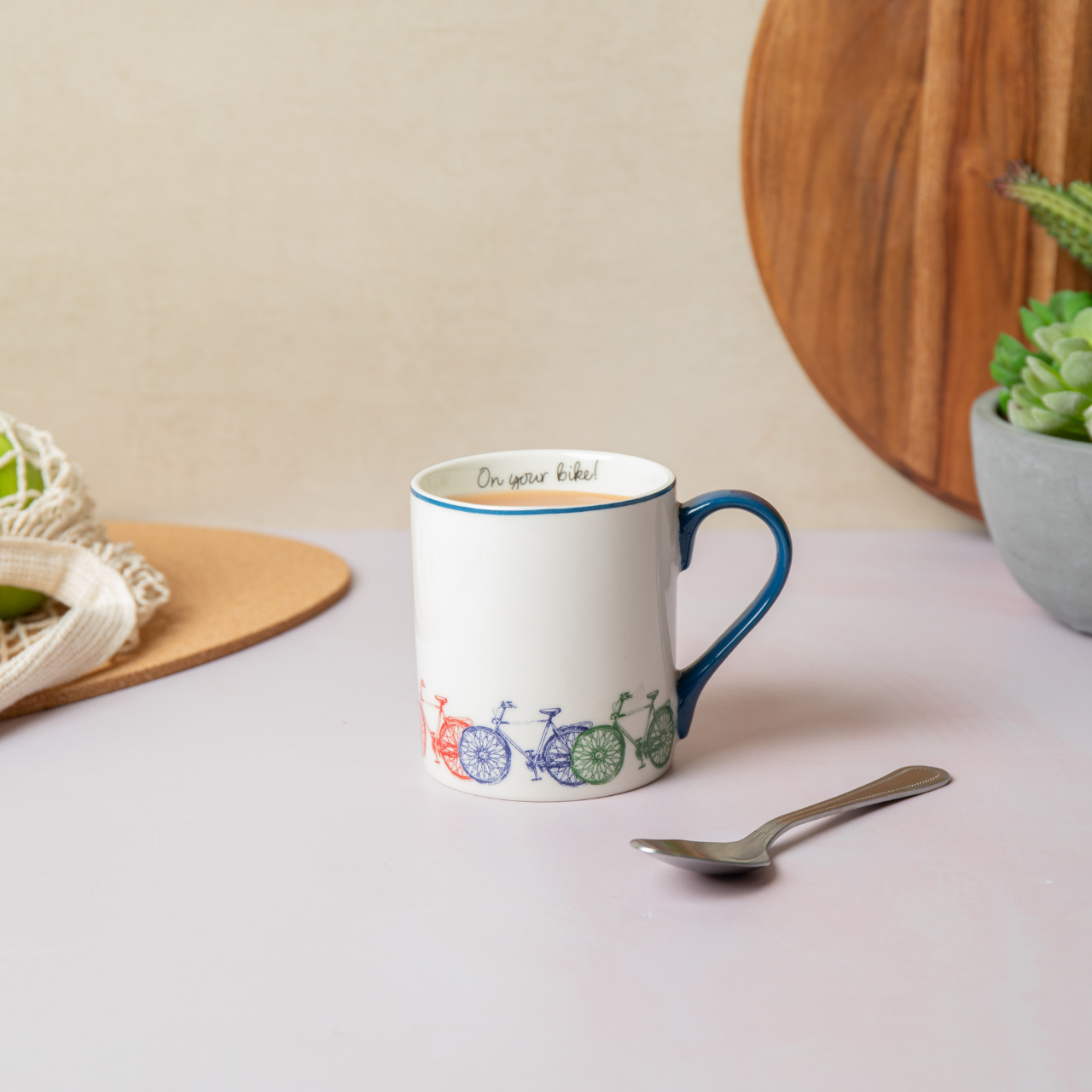 Mikasa MKCANBIKE Fine China 280ml Düz Taraflı Kupa Bisiklet
