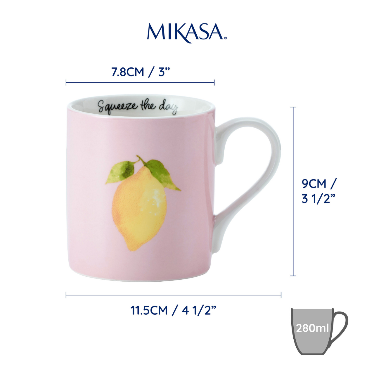 Mikasa MKCANLEMON Fine China 280ml Düz Taraflı Kupa Limon