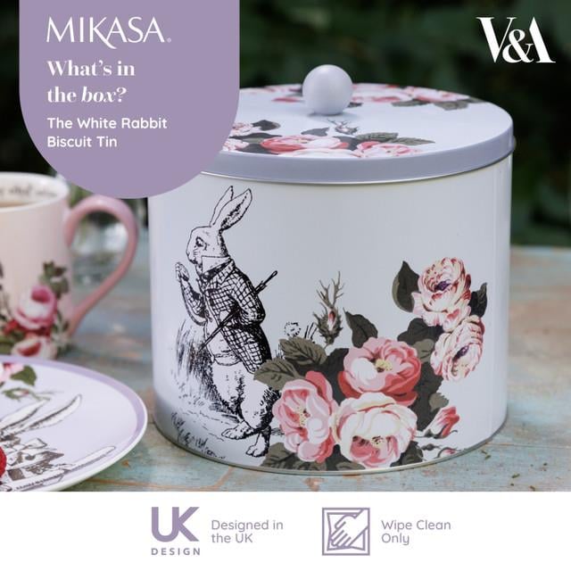 Mikasa x V&A Alice in Wonderland MKALBISCUIT Teneke Bisküvi Kutusu 18x15cm