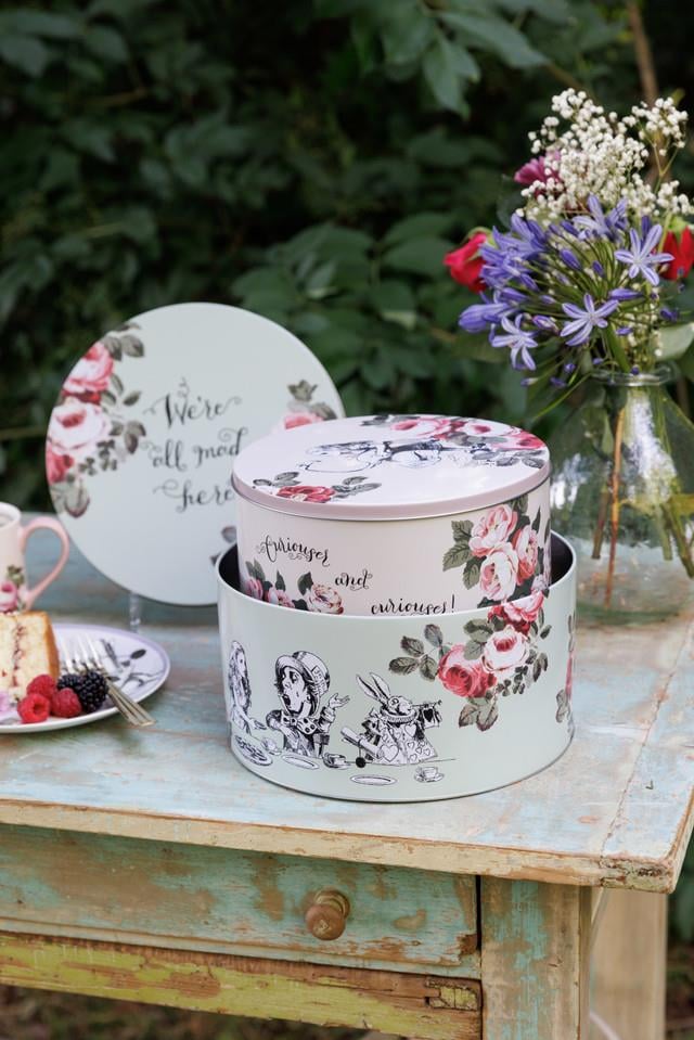 Mikasa x V&A Alice In Wonderland MKALCTIN2PC Teneke Kek, Bisküvi Saklama Kabı 2li