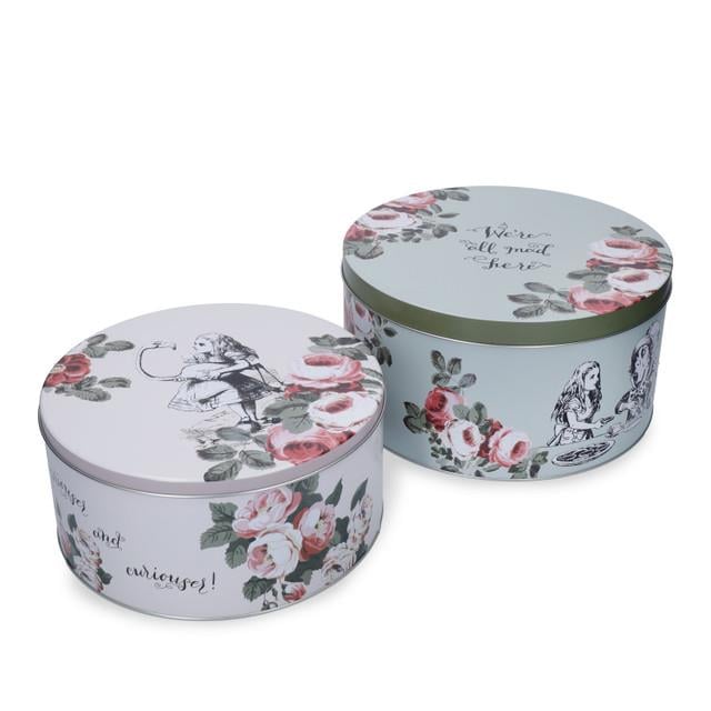 Mikasa x V&A Alice In Wonderland MKALCTIN2PC Teneke Kek, Bisküvi Saklama Kabı 2li