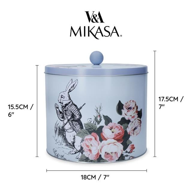 Mikasa x V&A Alice in Wonderland MKALBISCUIT Teneke Bisküvi Kutusu 18x15cm