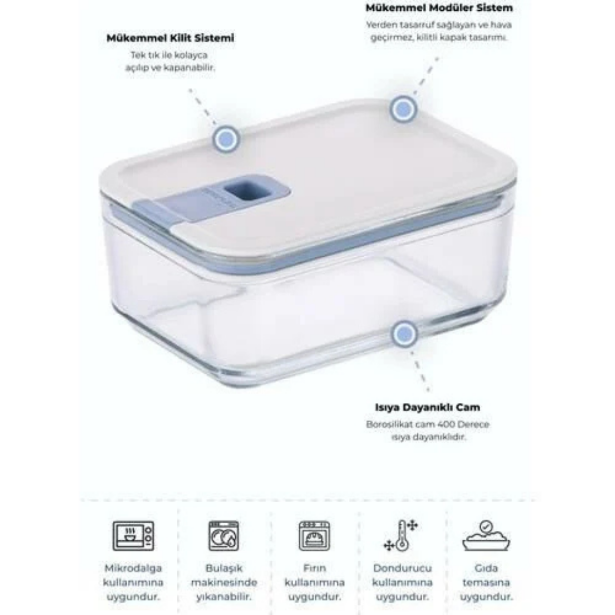 NEOFLAM PERFECT SEAL CAM SAKLAMA KABI 1100ML