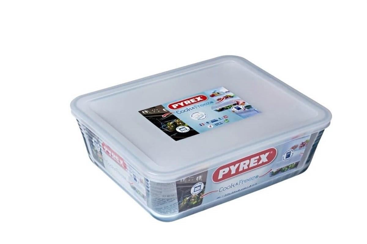PYREX 241P000/7046 KAPAKLI DİKDÖRTGEN SAKLAMA KABI 0,8L