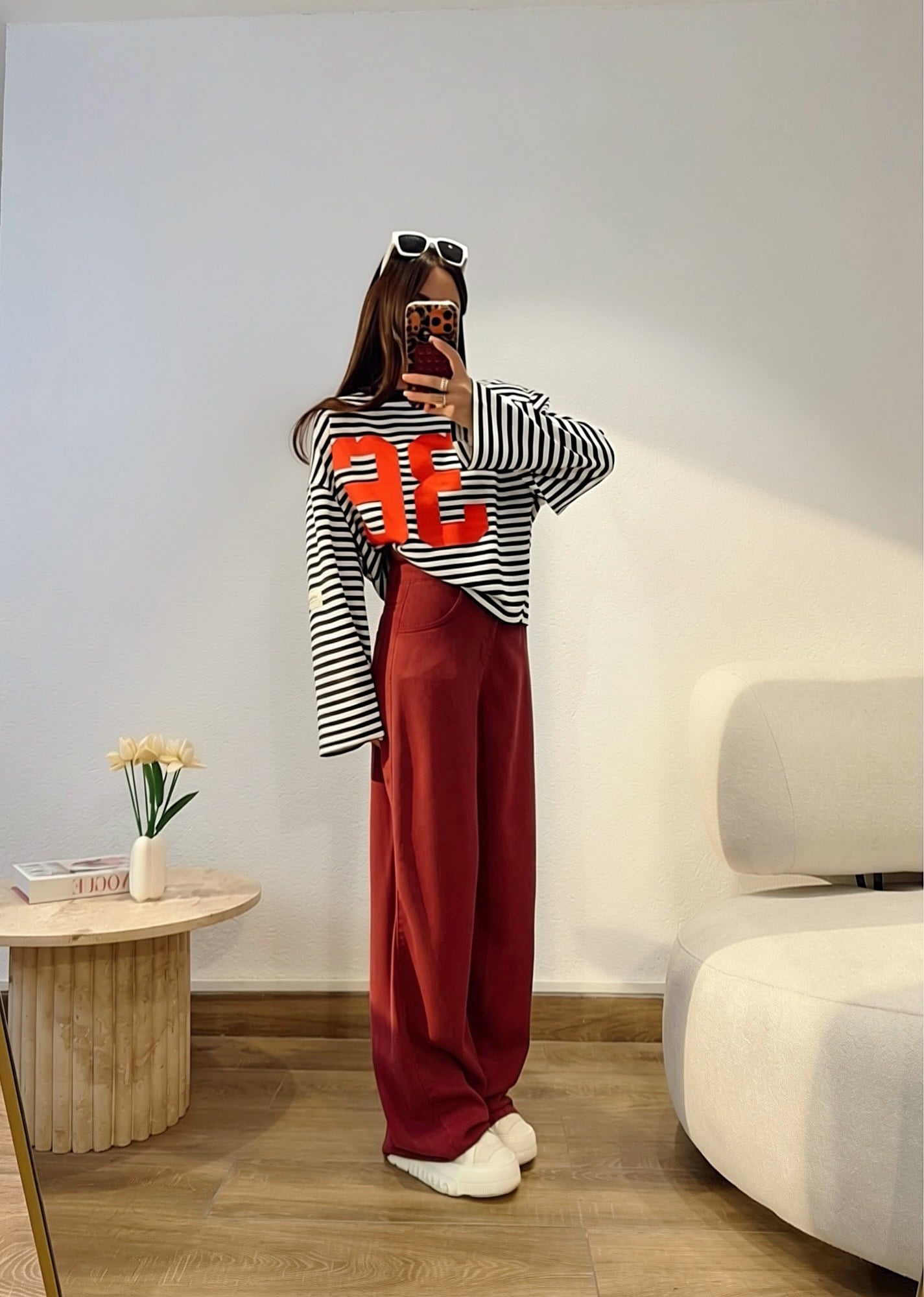 36 Baskı Laci Çizgili Modal Sweat