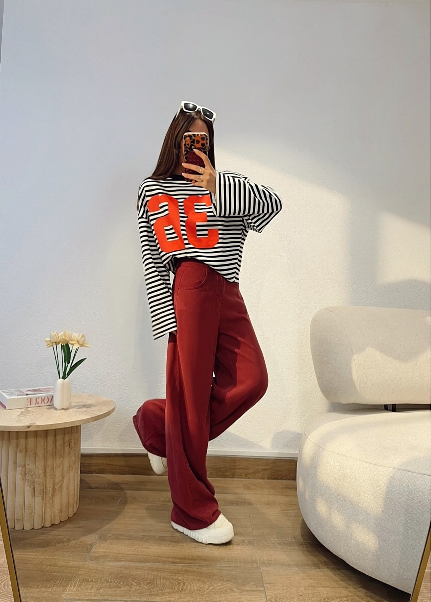 36 Baskı Laci Çizgili Modal Sweat