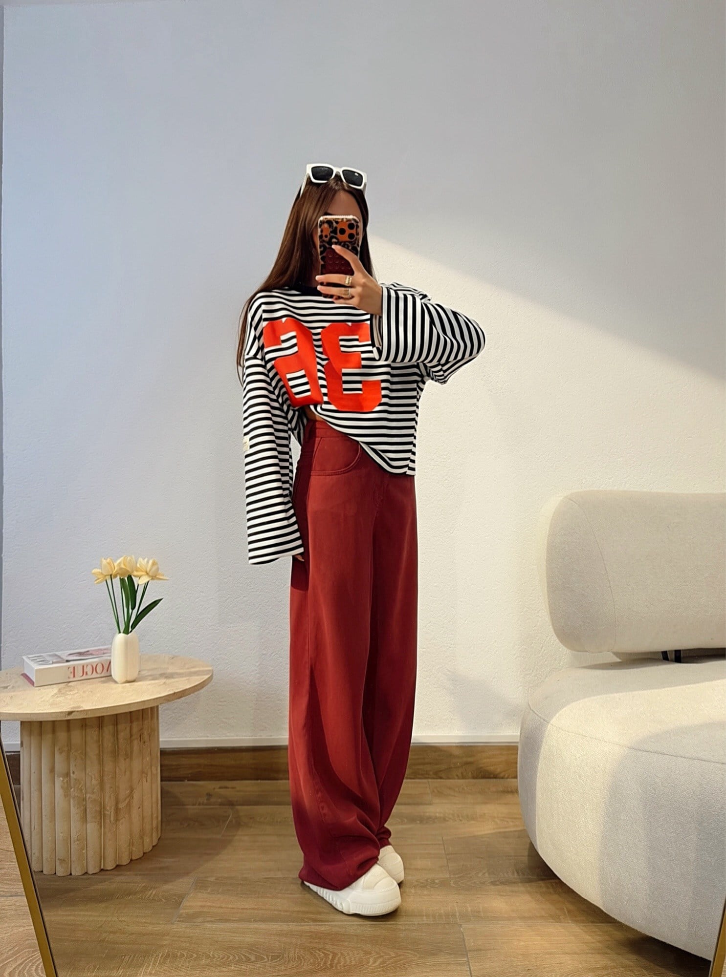 36 Baskı Laci Çizgili Modal Sweat