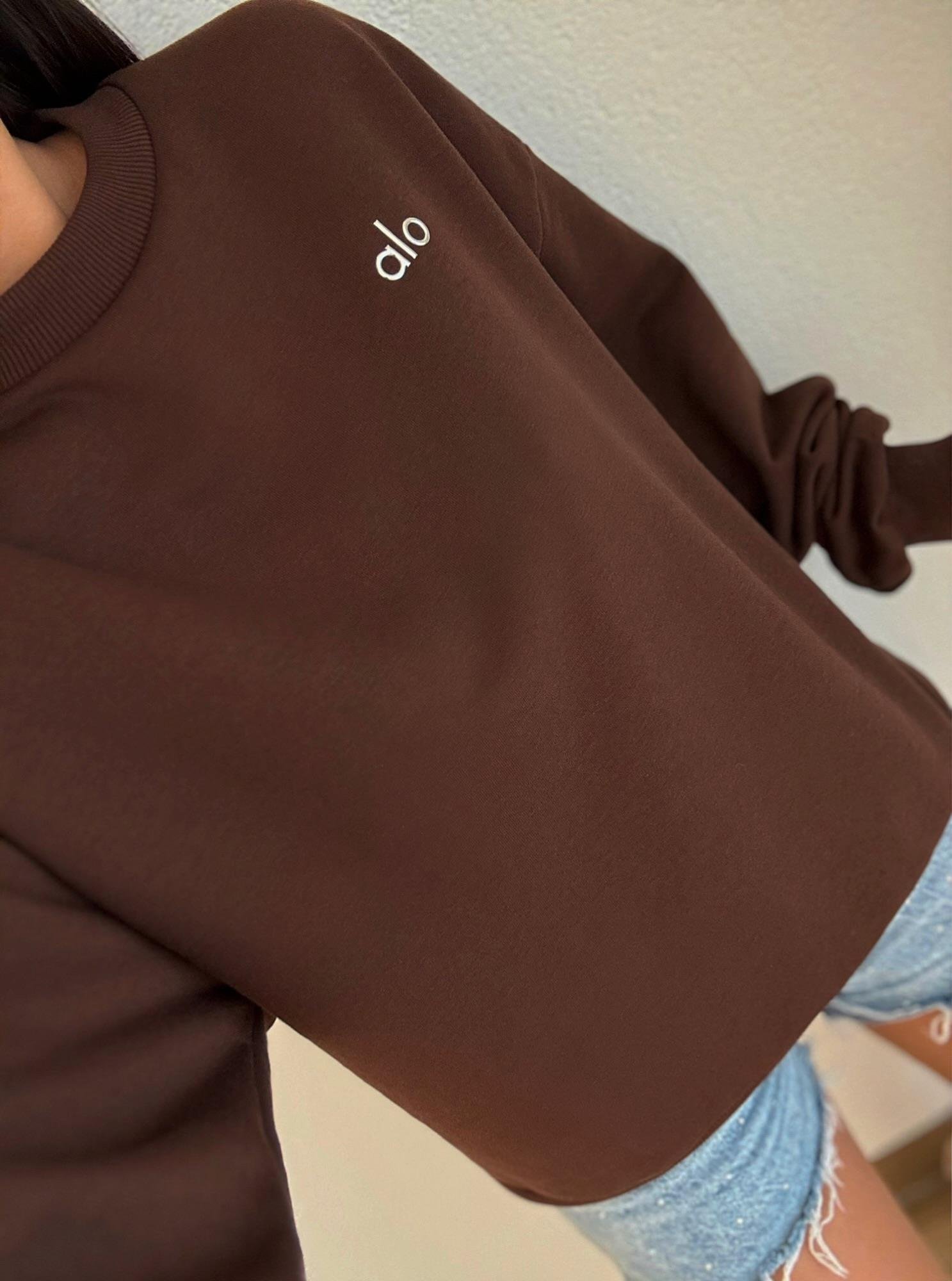 A Baskı Kahve Sweatshirt