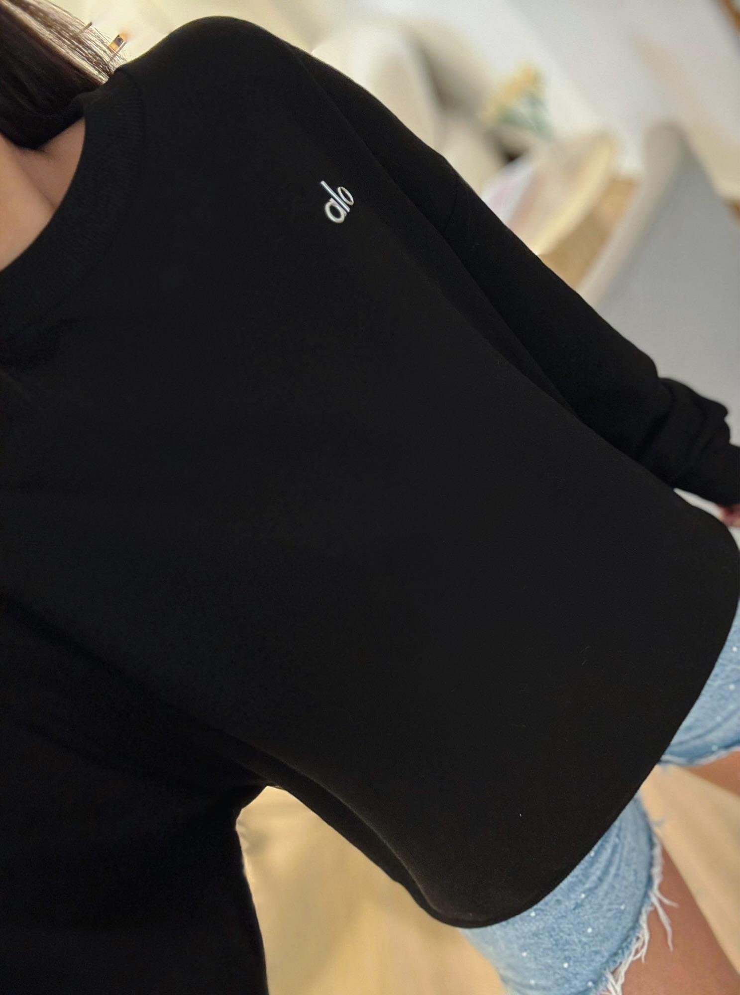 A Baskı Siyah Sweatshirt