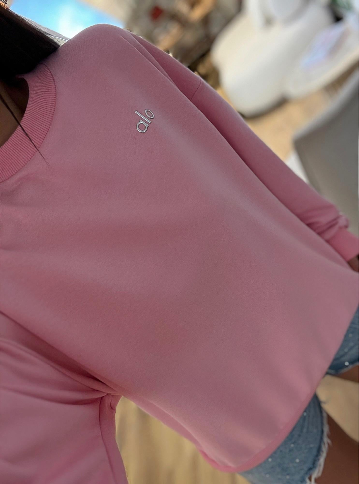 A Baskılı Pembe Sweatshirt