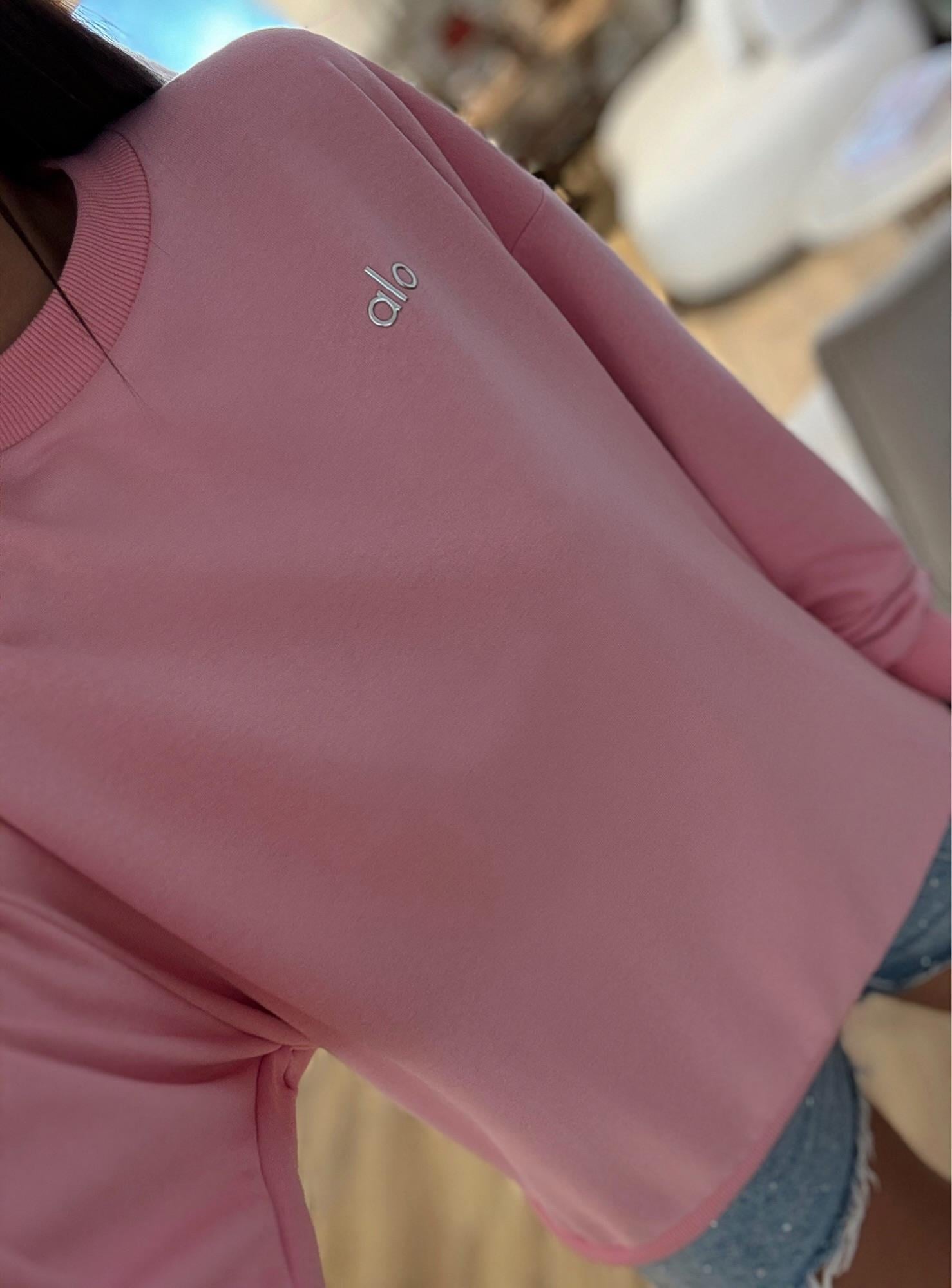 A Baskılı Pembe Sweatshirt