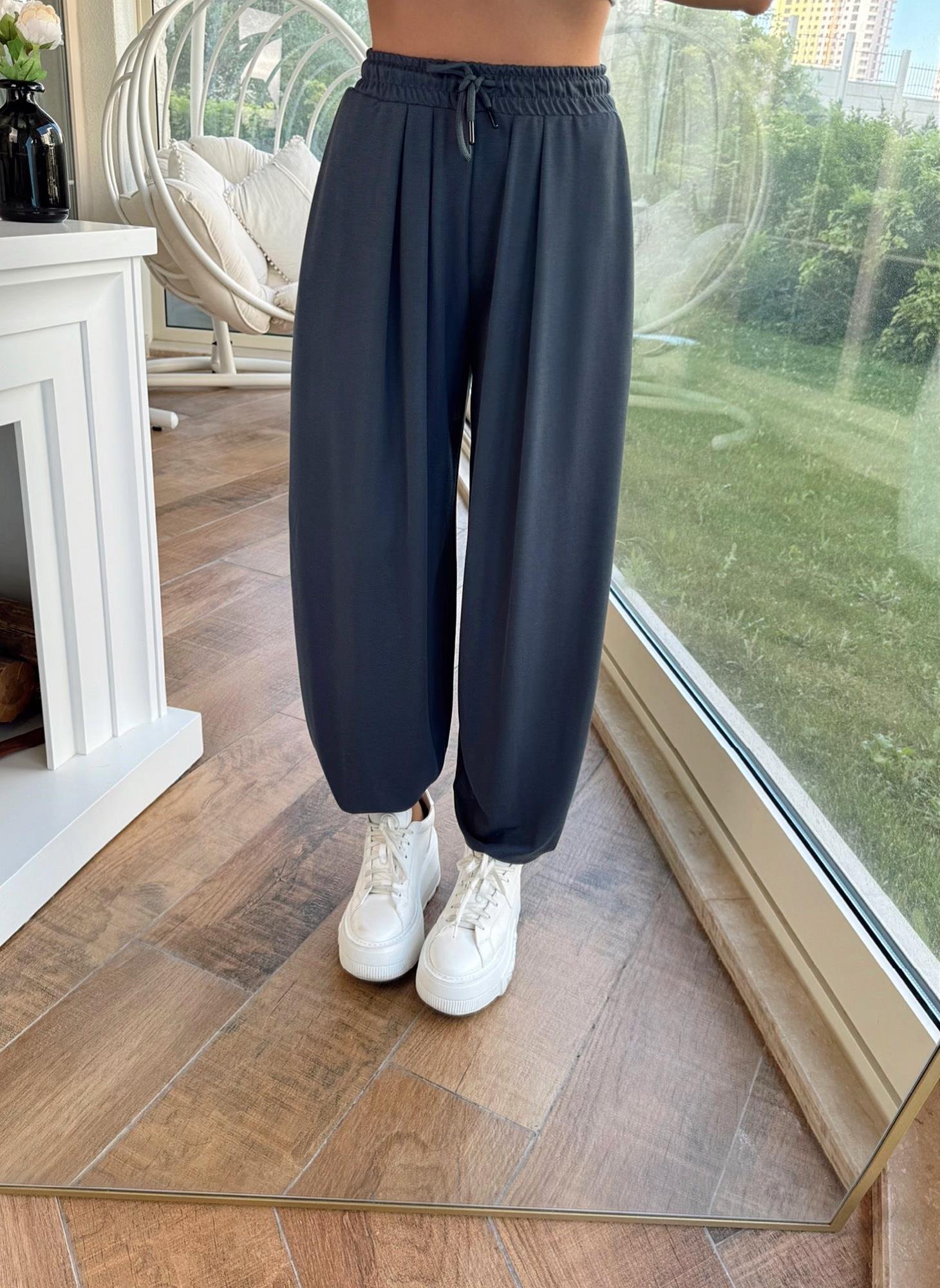 Antrasit Gri Modal Doku Şalvar