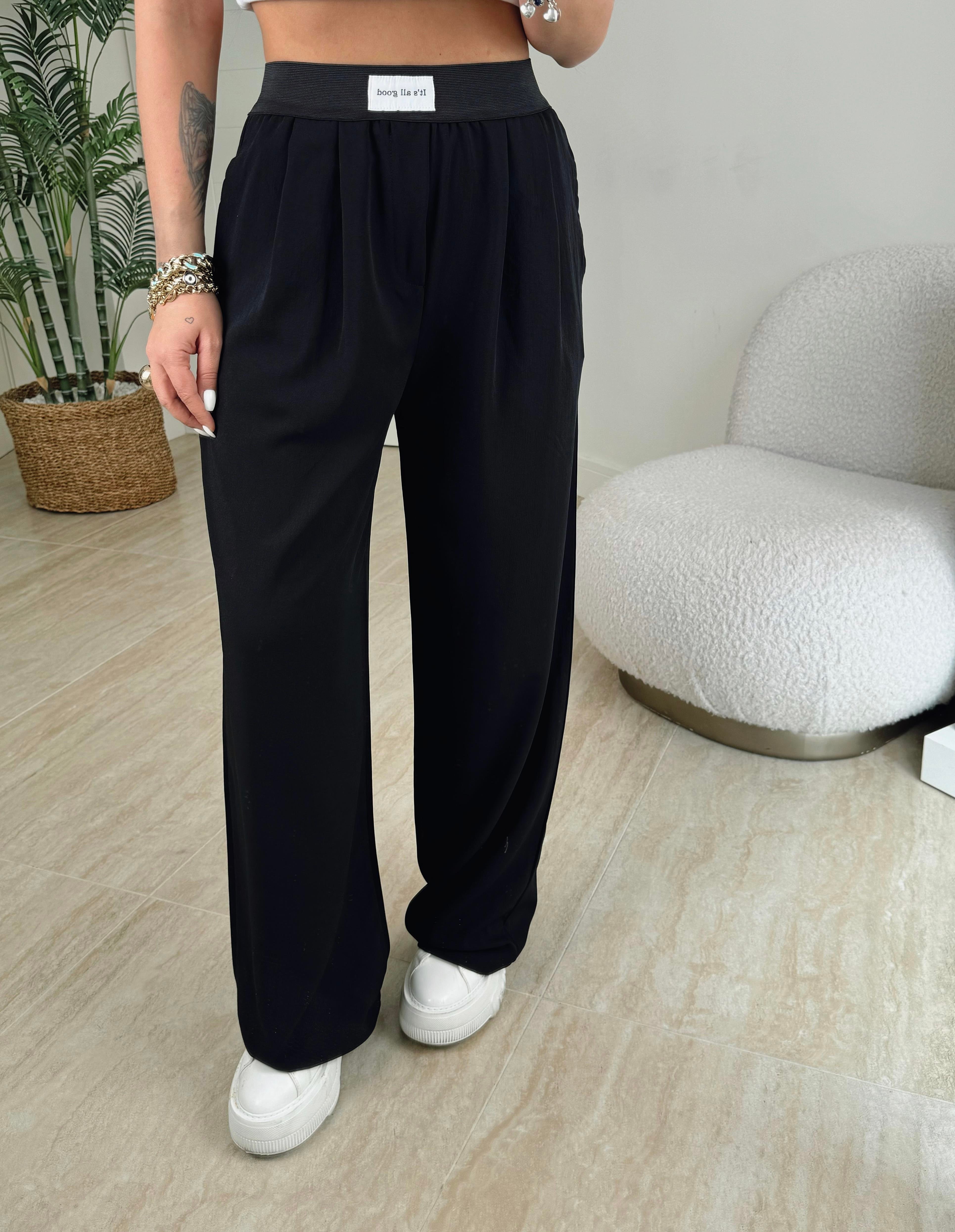 Ayrobin Keten Beli Yazılı Rahat Pantolon