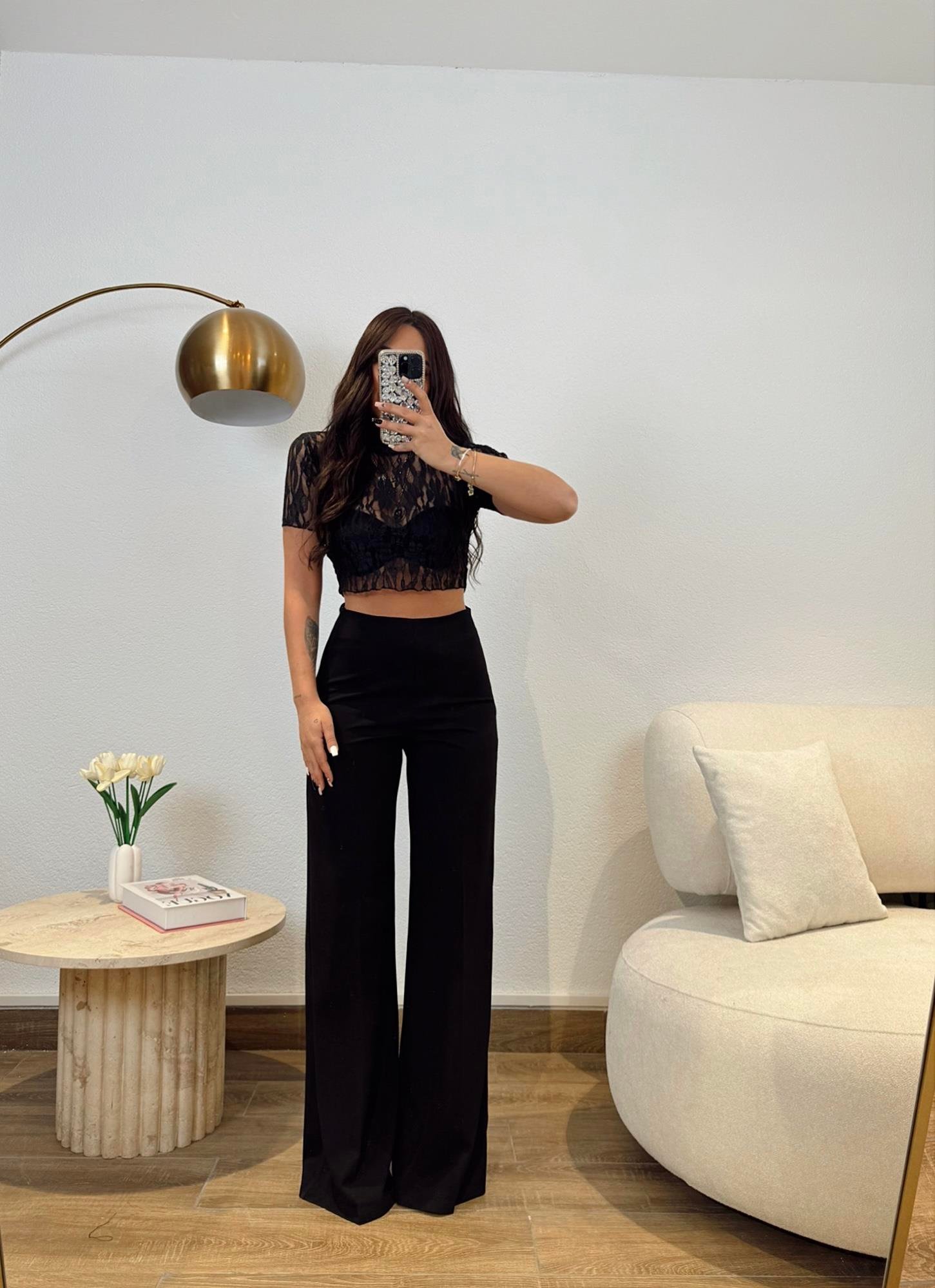 Balıkçı Yaka Dantel Crop