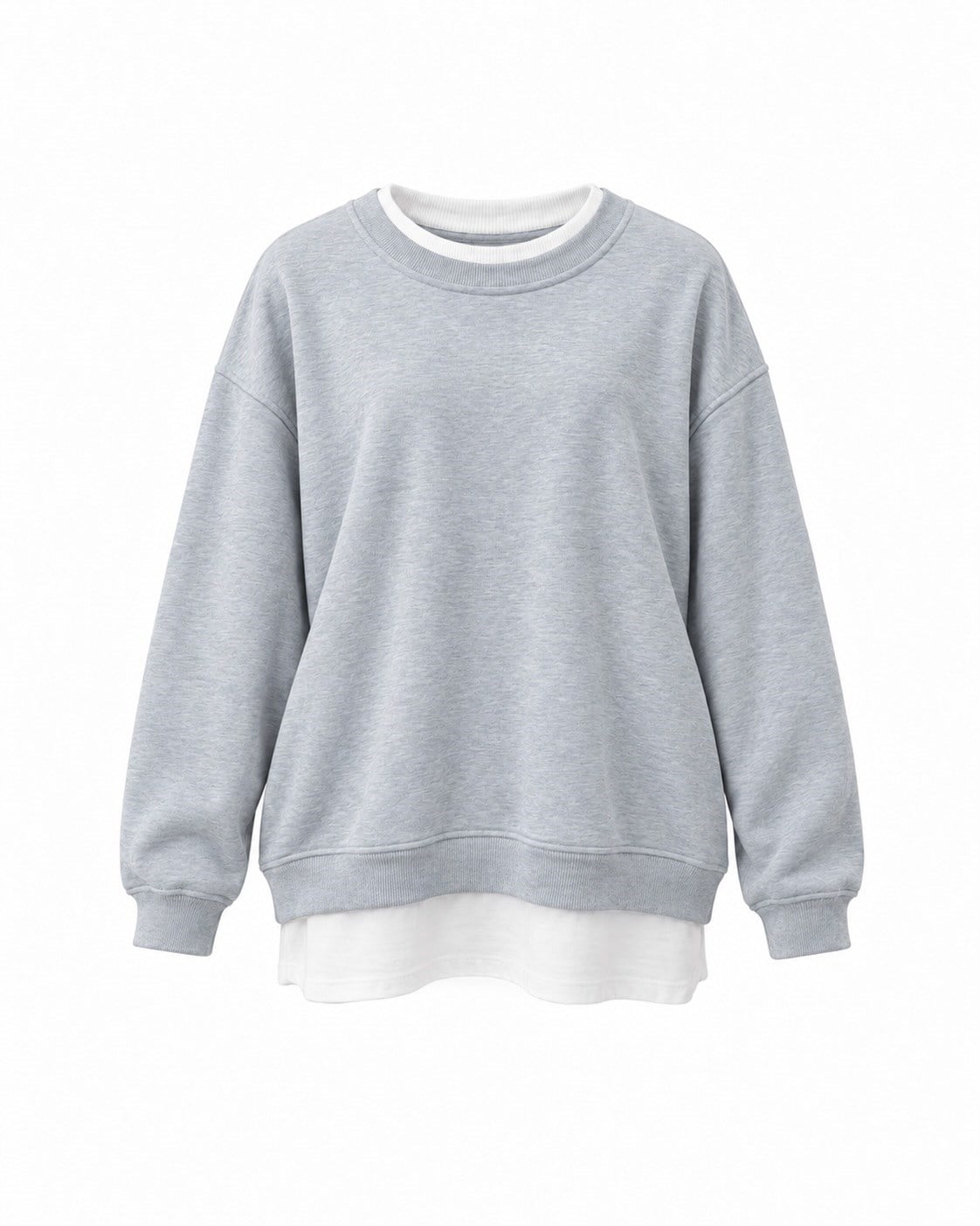 Basic Detay Gri Şardonlu Sweat