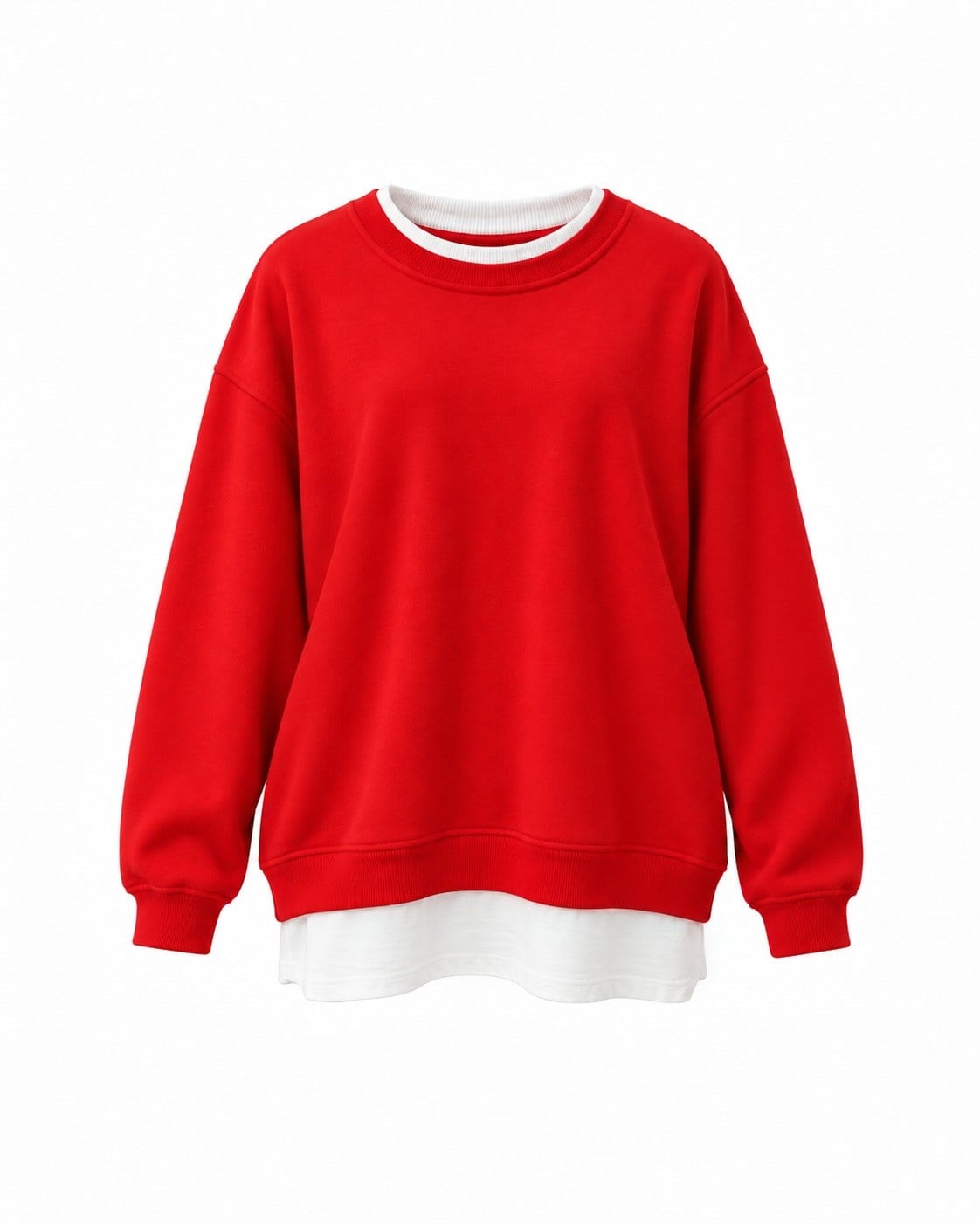Basic Detay Kırmızı Şardonlu Sweat