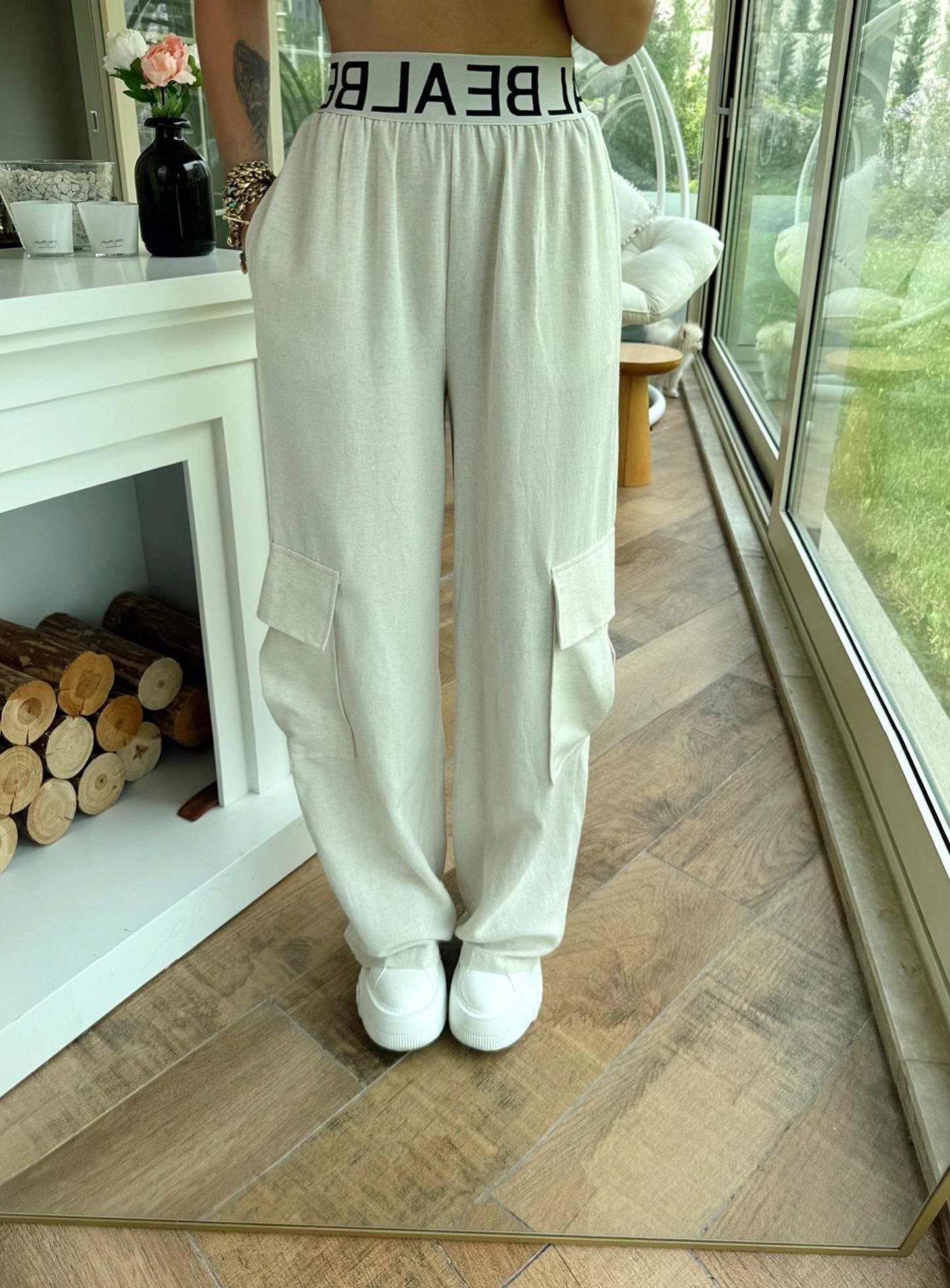 Bel Detay Kargo Model Keten Pantolon
