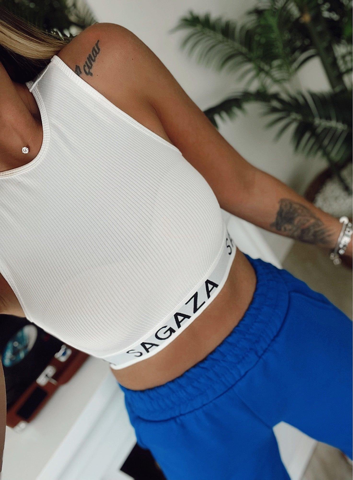 Beyaz Crop Atlet