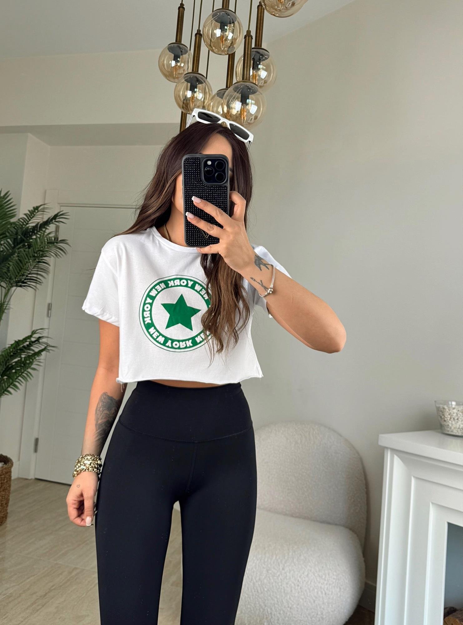 Beyaz New York Crop Tshirt
