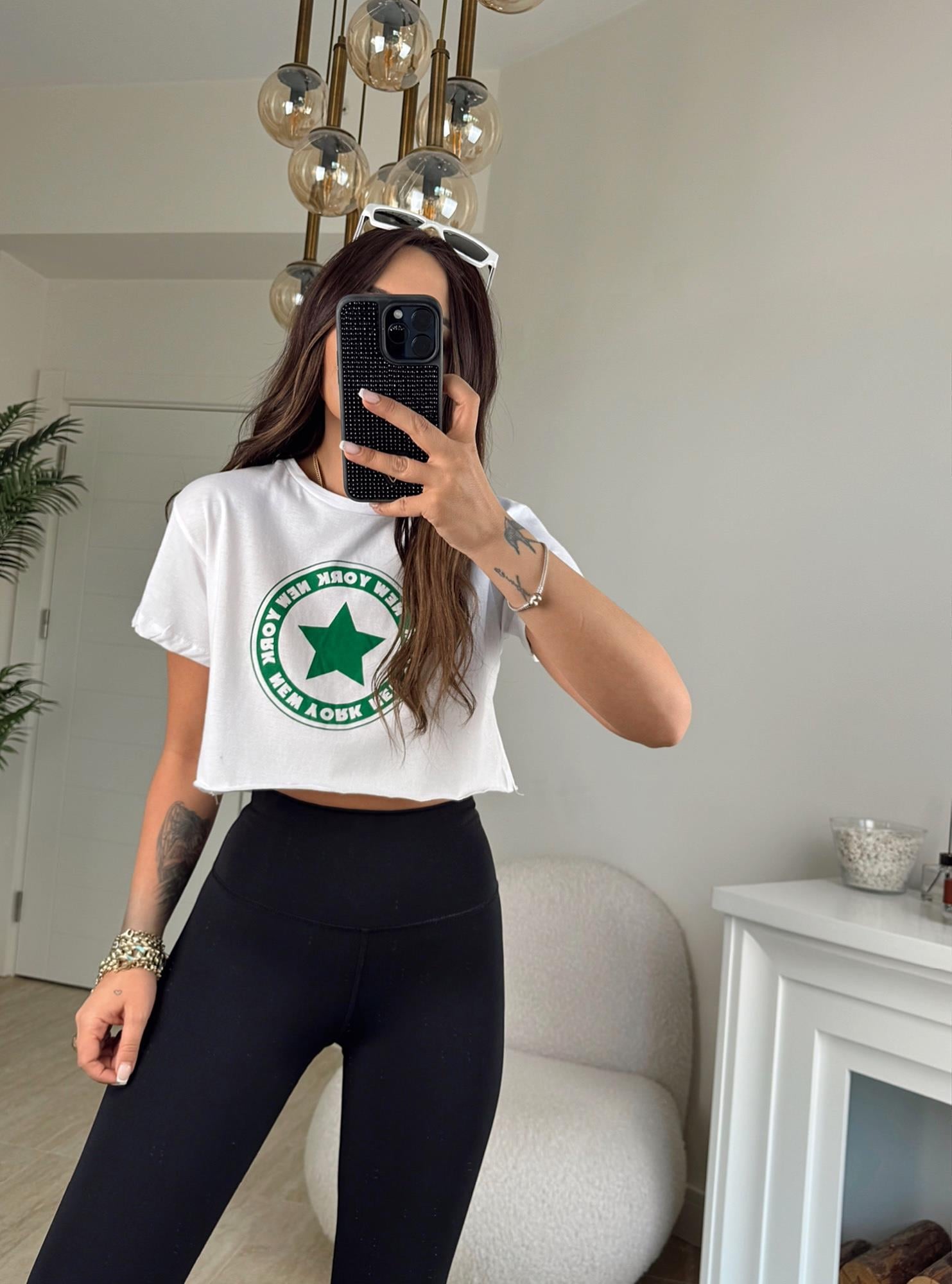 Beyaz New York Crop Tshirt