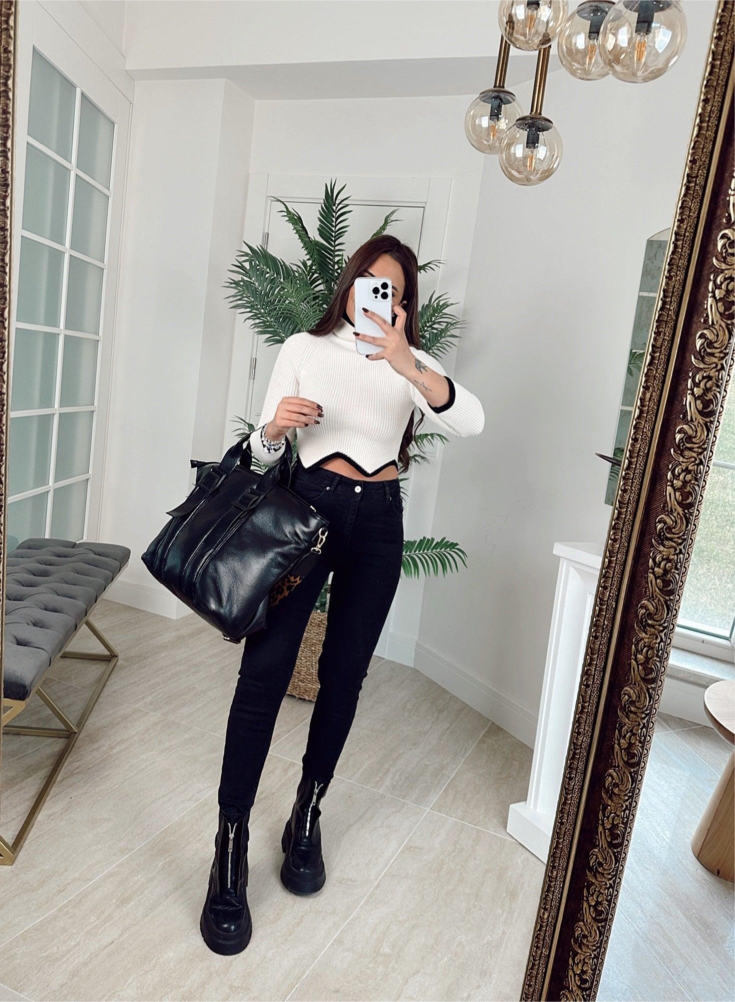 Bilek Boy Toparlayıcı Siyah Fit Jean