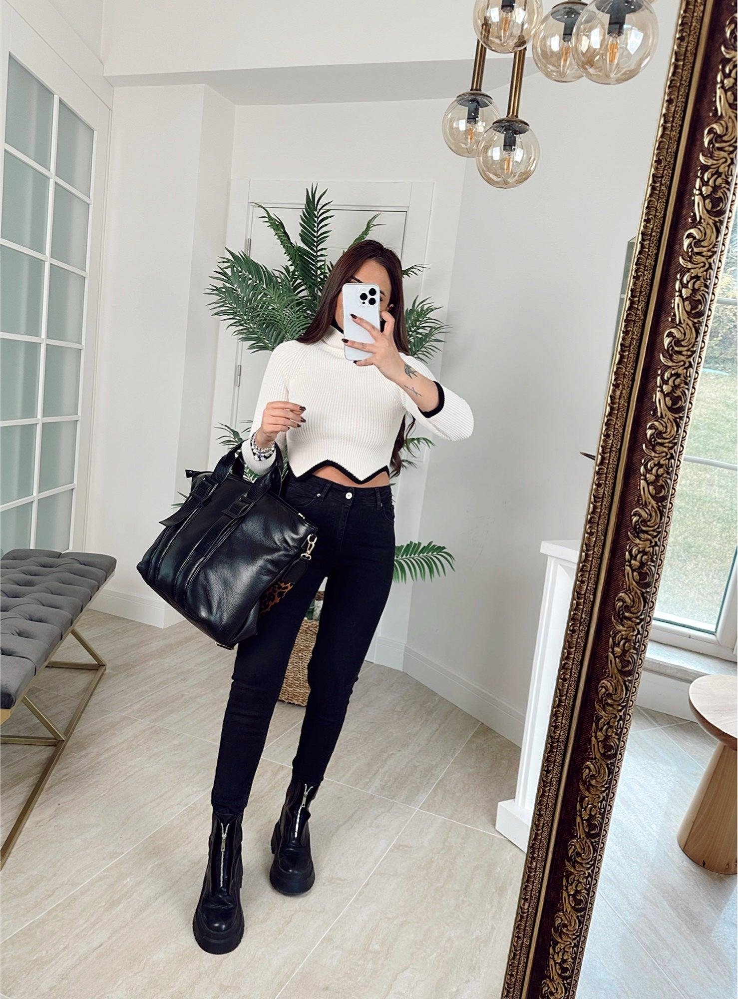 Bilek Boy Toparlayıcı Siyah Fit Jean
