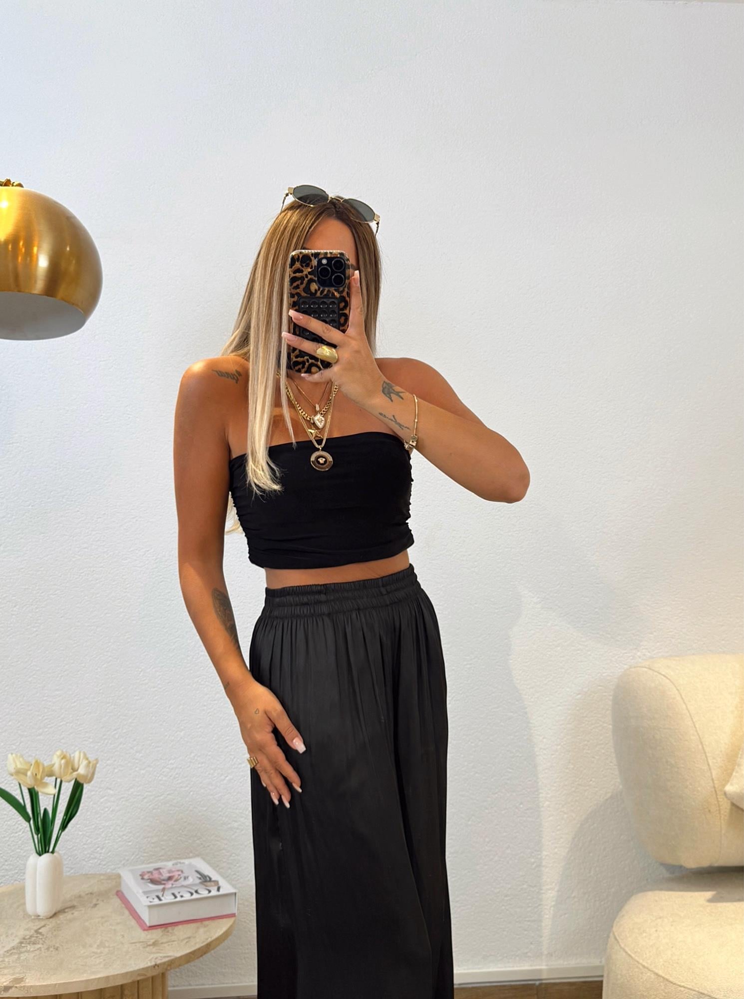 Boyun Detay Sandy Drapeli Crop