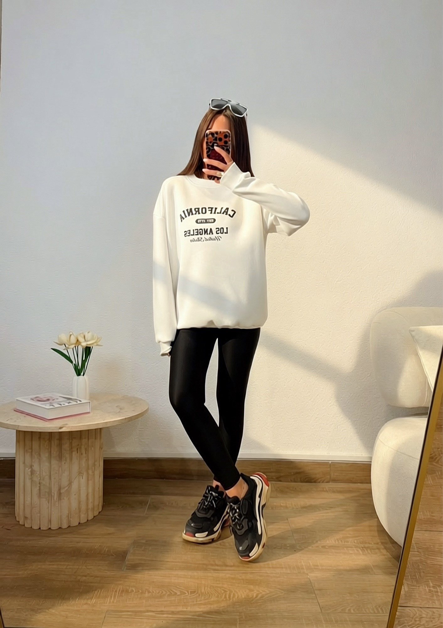 California Şardonlu Beyaz Sweatshirt