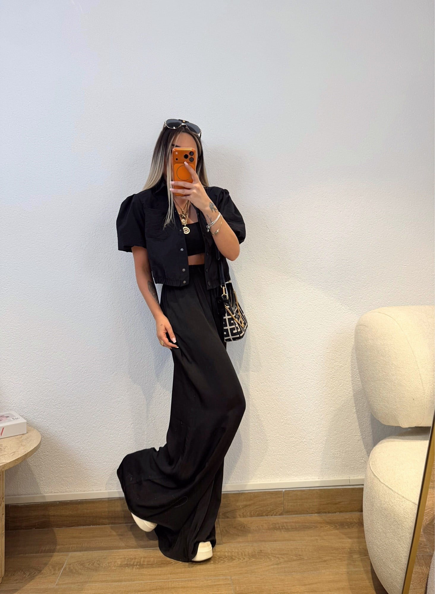 Cepli Paraşüt Crop Gömlek