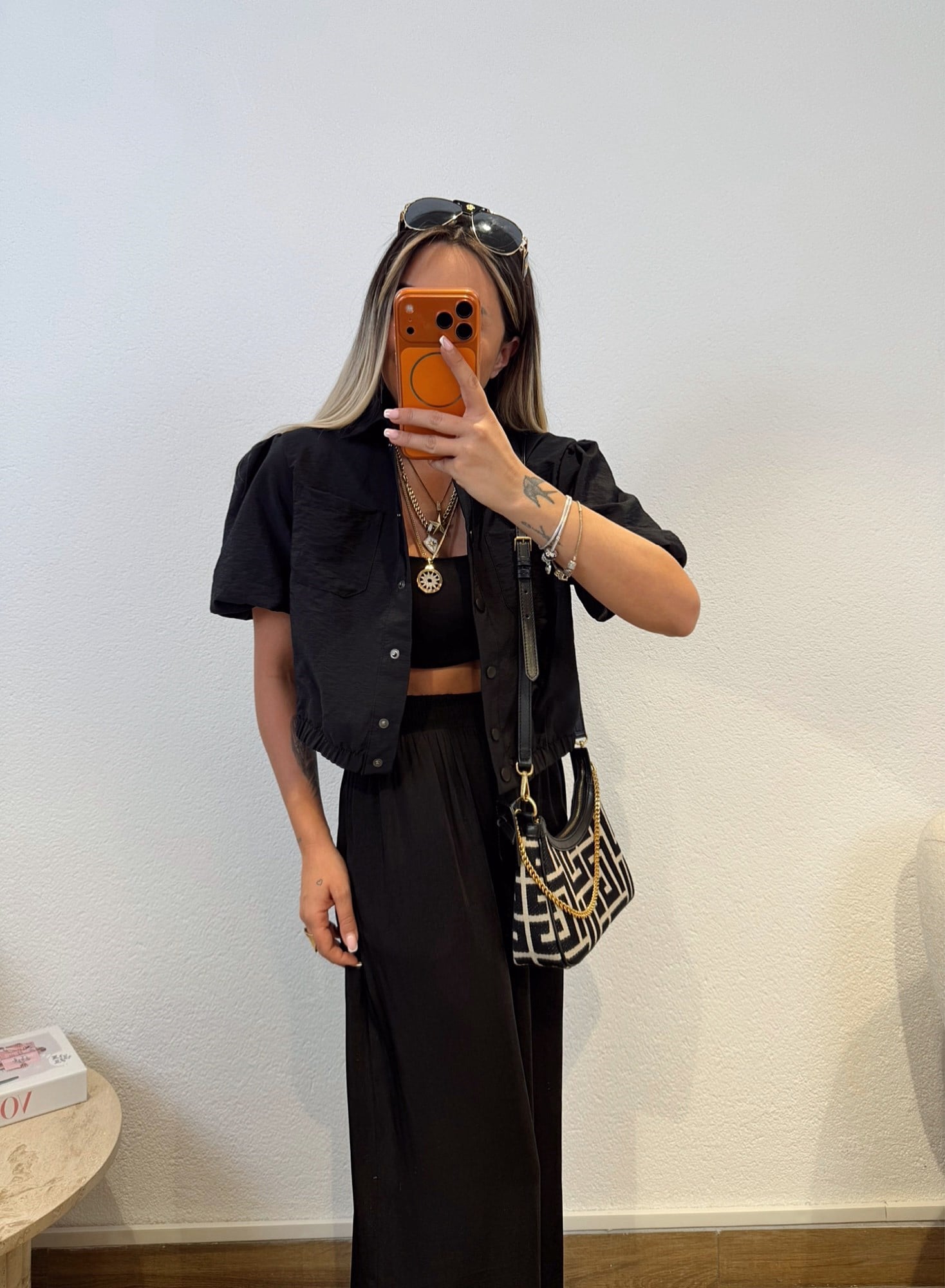 Cepli Paraşüt Crop Gömlek