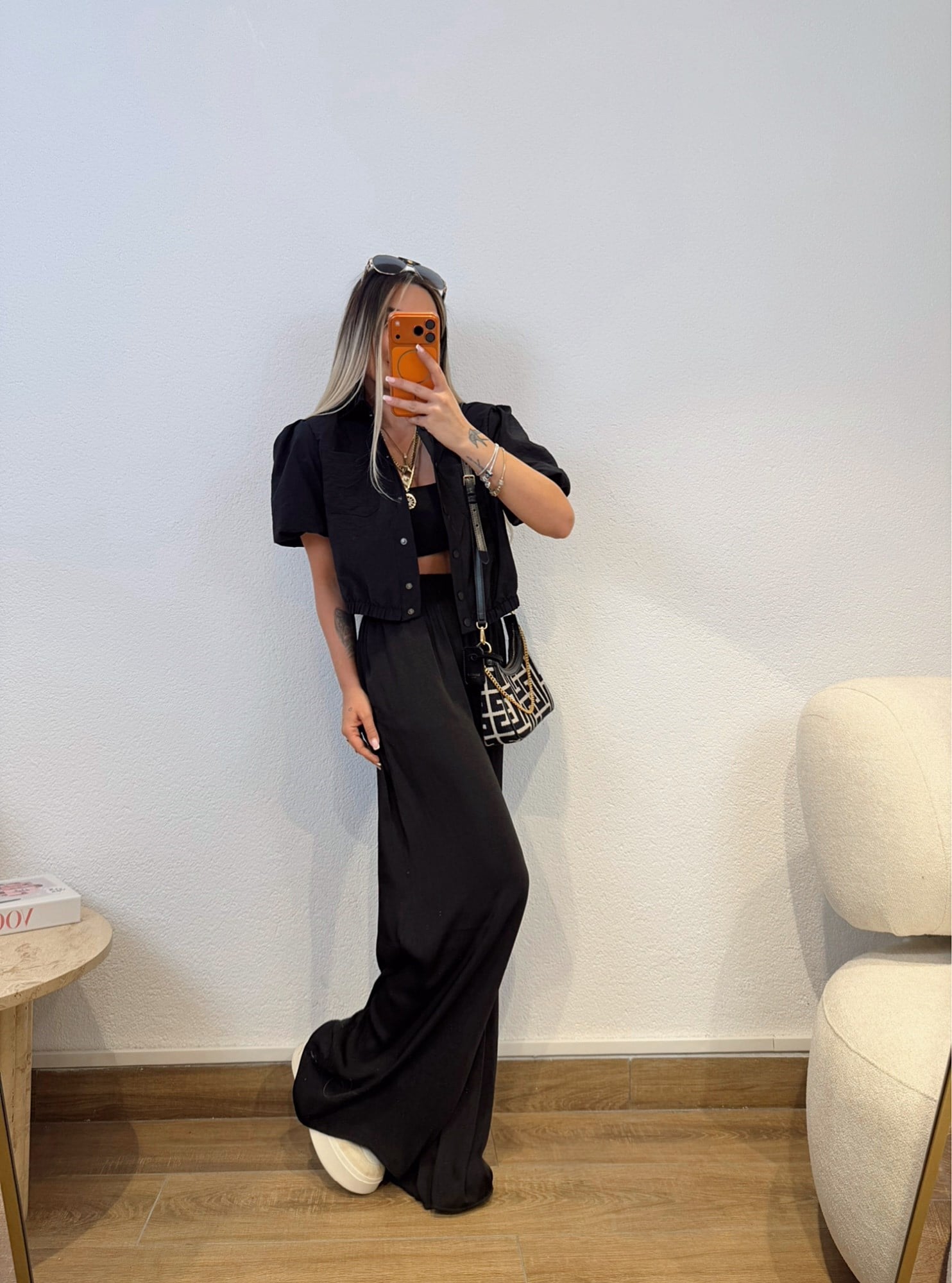 Cepli Paraşüt Crop Gömlek