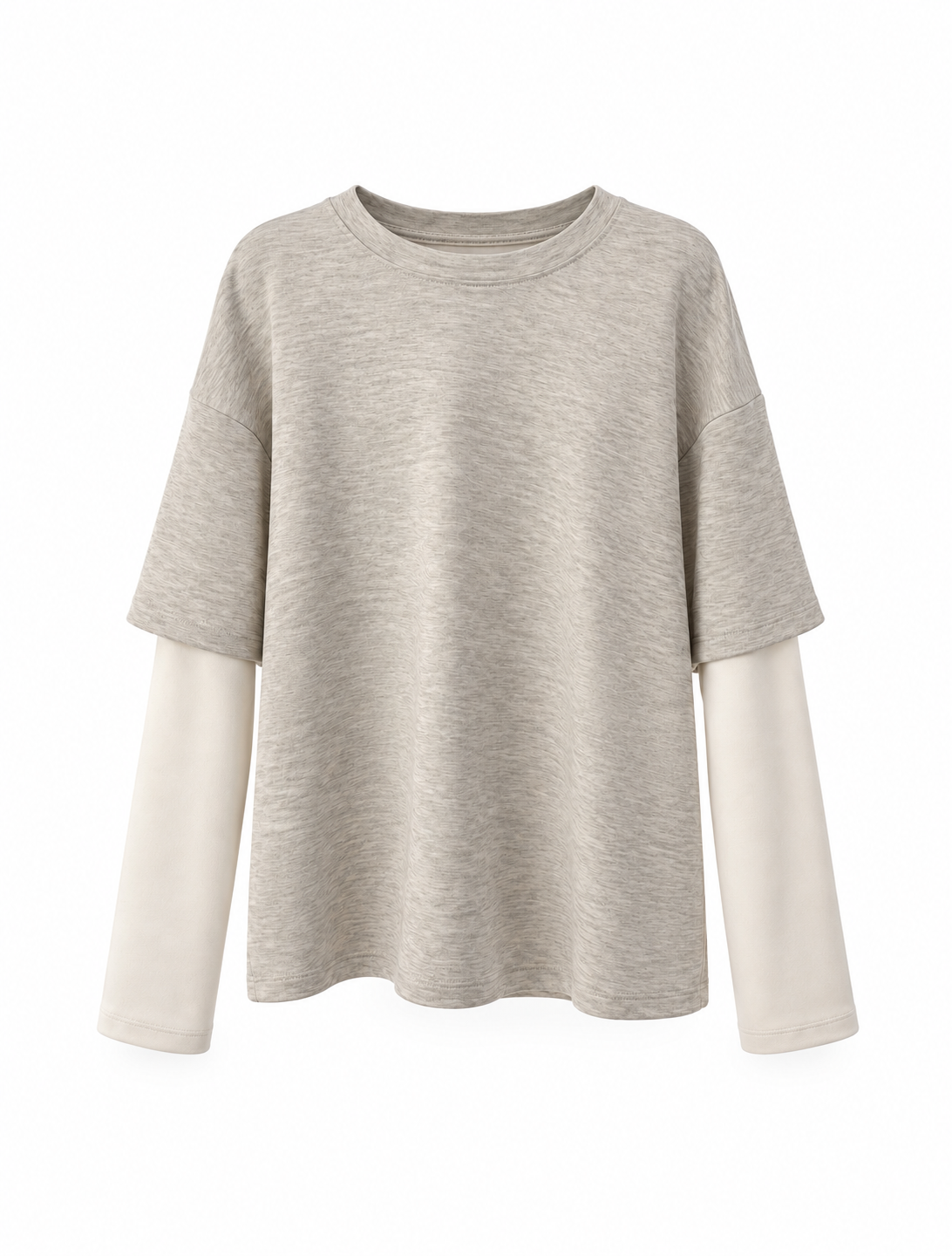 Çift Renk Gri Modal Sweat