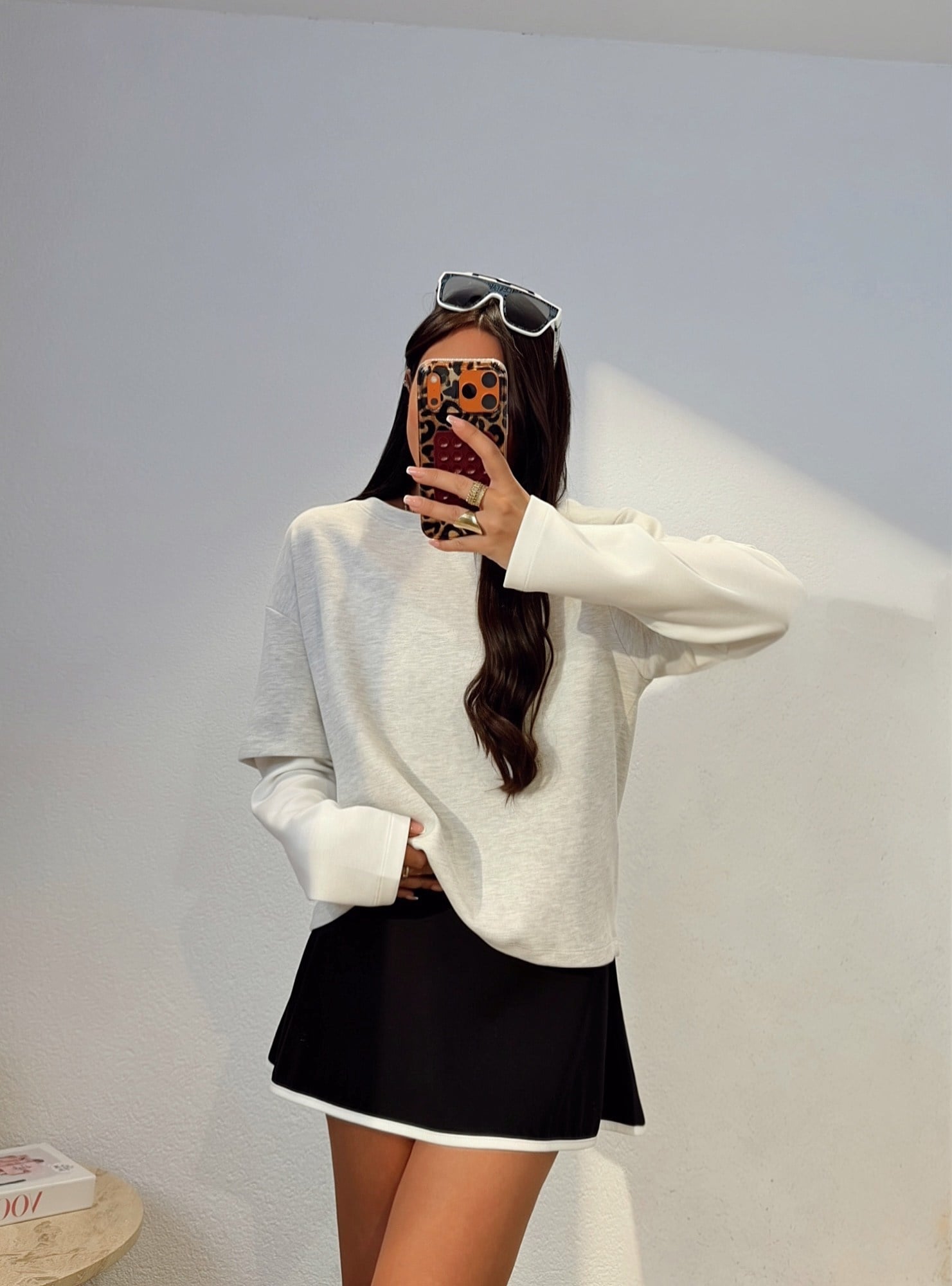 Çift Renk Gri Modal Sweat