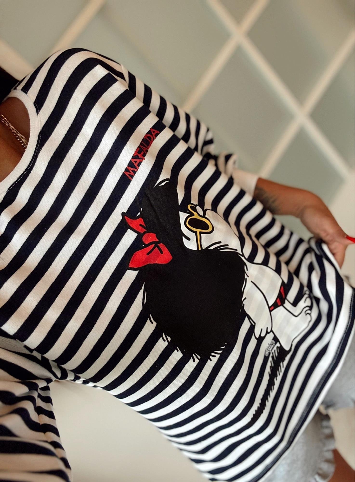 Çizgili Mafalda Sweatshirt